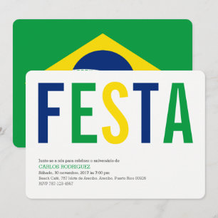 Invitation Fête: Invitations: Brésil: Drapeau Péruvien