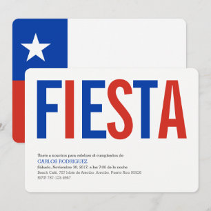 Invitation Fête: Invitations: Chili: Drapeau Chilien