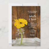 Invitation Fête Jaune à Mason Jar (Devant)