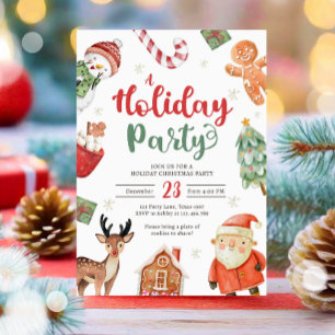 Invitation Fête Jingle et Mingle Christmas Père Noël