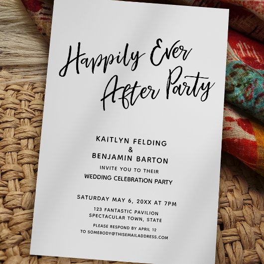 Invitation Fête "Jour Après" Simple Réception Après-Mariage