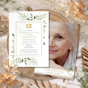 Invitation Fête juive de la vie Funéraire de la verdure Photo