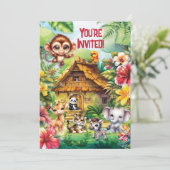 Invitation Fête Jungle Bébé (Debout devant)