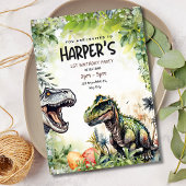 Invitation Fête Jurassique T-Rex Dinosaure 1er Anniversaire 