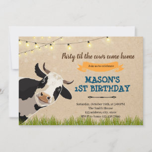 Invitation Fête jusqu'à ce que les vaches viennent à la maiso