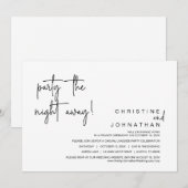 Invitation Fête la nuit loin, Mariage Elopement Dinner Inv (Devant / Derrière)