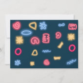 Invitation Fête laser d'anniversaire de néon fou (Dos)