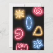 Invitation Fête laser d'anniversaire de néon fou (Dos)