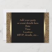 Invitation Fête Léopard Or Noir (Dos)