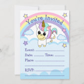 Invitation Fête Licorne (Devant)