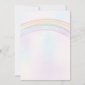 Invitation Fête Licorne Arc-en-ciel Fleurs Or Rose Violet  (Dos)