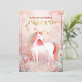 Invitation Fête Licorne de Conte de Fée (Debout devant)