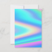 Invitation Fête Licorne Élégante Moderne Holographique Sur Me (Dos)