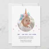 Invitation Fête Licorne Fantaisiste (Dos)