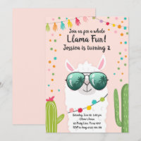 Fête Llama Anniversaire Alpaca Fiesta Fille Rose