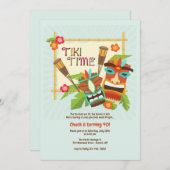 Invitation Fête Luau Tiki (Devant / Derrière)