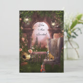 Invitation Fête Lune Violon Chien Gramaphone (Debout devant)