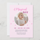 Invitation Fête Magique Licorne Rose (Dos)