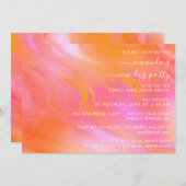 Invitation Fête Maison Rose Pâle Abstrait Poudre  (Devant / Derrière)