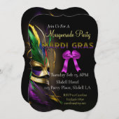 Invitation Fête Mardi Gras au Masque (Devant / Derrière)