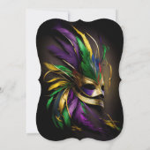 Invitation Fête Mardi Gras au Masque (Dos)