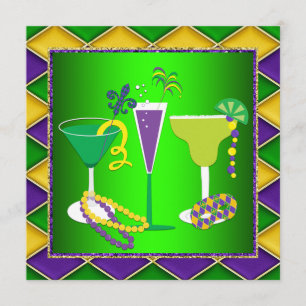 Invitation Fête Mardi Gras Fleur De Lis