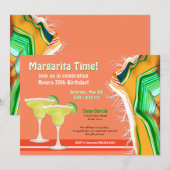 Invitation Fête Margaritas Chic et Contemporaine (Devant / Derrière)
