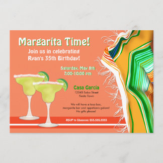 Invitation Fête Margaritas Chic et Contemporaine