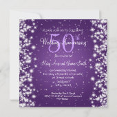 Invitation Fête mariage Anniversaire Hiver Étincelle Violet (Dos)