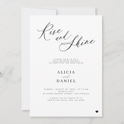 Invitation Fête mariage pour le brunch d'adieu (Devant)