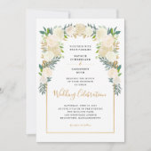 Invitation Fête mariage tendance White Floral Peonies (Devant)
