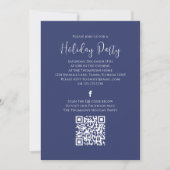 Invitation Fête Marine Blue Snowflake QR Code Facebook (Devant)
