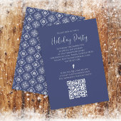 Invitation Fête Marine Blue Snowflake QR Code Facebook