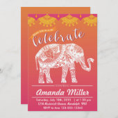 Invitation Fête marocaine - Inspiration indienne - Thème Inde (Devant / Derrière)