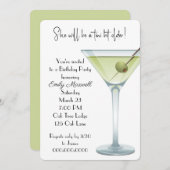 Invitation Fête Martini Anniversaire En Blanc (Devant / Derrière)