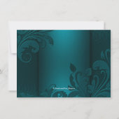 Invitation Fête Mascarade Mascarade Masque Turquoise foncé (Dos)
