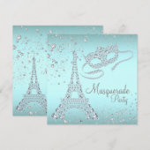 Invitation Fête masquée à Paris (Devant / Derrière)