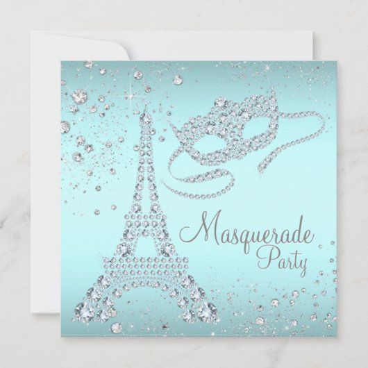 Invitation Fête masquée à Paris (Devant)