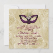 Invitation Fête masquée Ivory Burgundy (Dos)