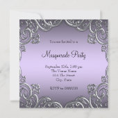 Invitation Fête masquée Lavande et Noir (Dos)