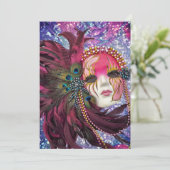 Invitation Fête masquée - Nouvel An - Quinceanera (Debout devant)