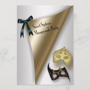 Invitation Fête masquée pour un Sweet Sixteen