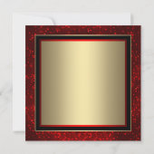 Invitation Fête Masquée Rouge et Or pour Femme (Dos)