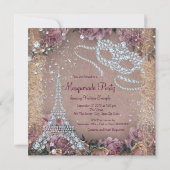 Invitation Fête masquée vintage Paris (Dos)
