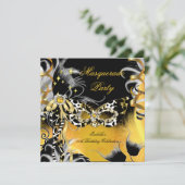 Invitation Fête Masquerade Anniversaire Masque Wild Mask Blac (Debout devant)