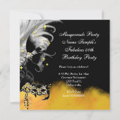 Invitation Fête Masquerade Anniversaire Masque Wild Mask Blac (Dos)