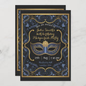 Invitation Fête Masquerade masqué anniversaire boule masqué l (Devant / Derrière)