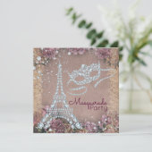 Invitation Fête Masquerade vintage Paris (Debout devant)