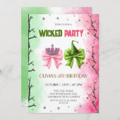 Invitation fête méchante Anniversaire (Devant / Derrière)