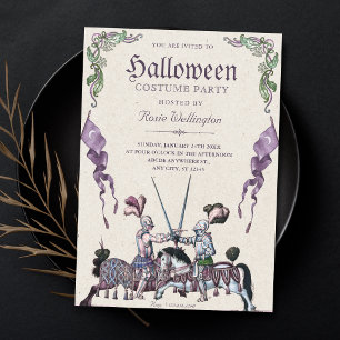 Invitation Fête médiévale d'Halloween des chevaliers